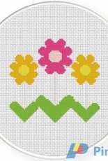 Daily Cross Stitch - Flower Trio