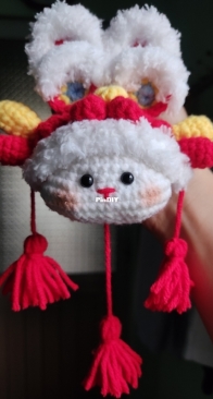 Bunny wearing the qilin hat