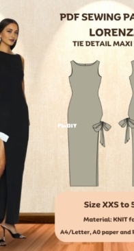 Tianas Closet - Lorenza Tie Detail Maxi Dress - XXS -5XL _Free