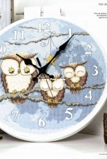 Time For Bed Owl Clock by Lucie Heaton from Cross Stitch Gold 139