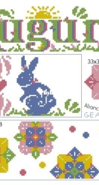 Alionca Ricamo - Conigli - Auguri  xsd