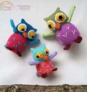 Toyshelf-Owl Family by Elizabeth Phillips