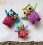 Toyshelf-Owl Family by Elizabeth Phillips
