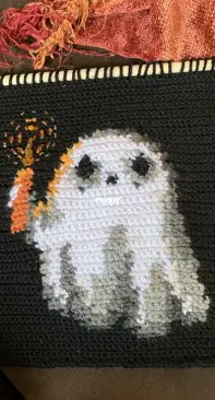 Little ghost wall hanging with beaded candle