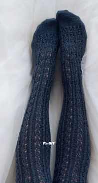 Fishnet Stockings with Leaves by Maria Zyaparova - Russian