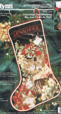 Janlynn 125-239 Christmas Cats Stocking / The Vermillion Stitchery 239 Christmas Cats Stocking by Donna Vermillion Giampa XSD
