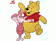 Designer Stitches - J5 The Winnie The Pooh Collection -   Pooh And Piglet by Debbie Minton