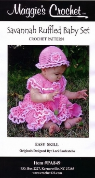 Maggies Crochet - Maggie Weldon - Lori Sanfratello - PA849 - Savannah Ruffled Baby Set
