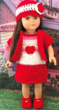 Adoring Doll Clothes - Pamela Barton - Valentine Outfit for 18in Doll