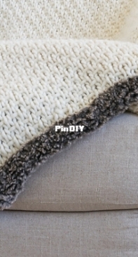 Knit Blanket with Faux Fur Trim by Nourish and Nestle
