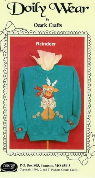 Reindeer Applique - Doily Wear-Ozark Crafts