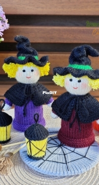 Witch, pumpkin and lantern by Svetlana Zabelina  - Russian