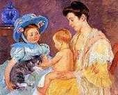 Cross Stitch Collectibles CS-08 - Cassatt Child Playing with Cat