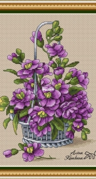Basket Of Levkoy/Gillyflowers by Alena Koshkina
