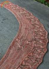 Criss Cross Apricot Shawlette  by Pam Jemelian