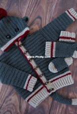 MJs Off The Hook Designs - Michelle Moore - Sock Monkey Hoodie and Socks