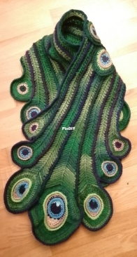 Peacock Scarf by Sarah Lidster