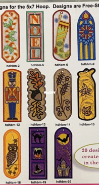 Anita Goodesign - In The  Hoop - Holiday Bookmarks - PES Format - Machine Embroidery