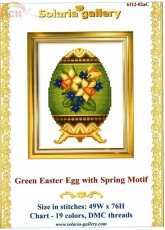 Solaria Gallery 6112-02aC - Green Easter Egg with Spring Motif
