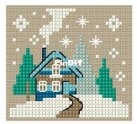 Winter Cottage by Durene Jones - Free
