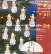 Beaded Golden Heart Angel
