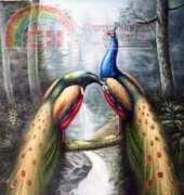 Classic Cross Stitch - Two Peacocks