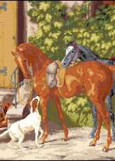 Zolotoe runo FM020 Horses at the entrance pcs