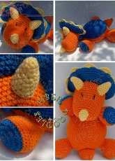 Fiber Doodles - K4TT - Pillow Pal Triceratops