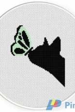 Daily Cross Stitch - Butterfly and Cat