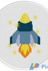 Daily Cross Stitch - Rocket Spaceship
