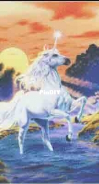 Mystic Stitch  - MKJ-03 Unicorn Sunset By Meikejohn Grpafics