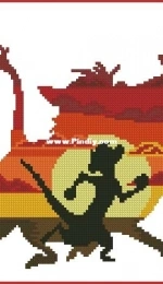 Stitching Fairy - Grille Silhouette Timonet et Pumba XSD