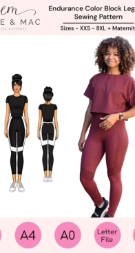 Ellie and Mac - Endurance Color Block Legging - Sizes XXS-8XL