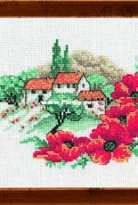 Permin of Copenhagen 12-5367 - Farmhouse and Poppies