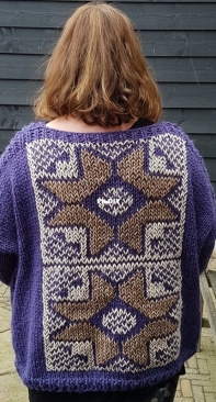 knitted sweater with winter scene meshed
