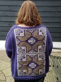 knitted sweater with winter scene meshed
