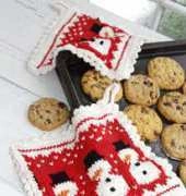 Drops Design 792-1 Snowman Potholders - Free