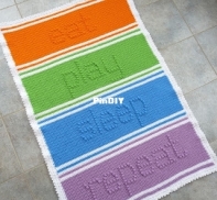 Whiskers and Wool - Doni Speigle - Eat – Play – Sleep – Repeat Baby Blanket