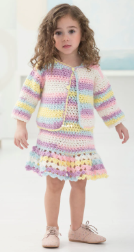 Lion Brand Yarns - L60007 - Devonshire Dress and Cardigan - Free