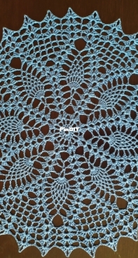 Blue doily with pineapples