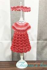 Redpink crochet dolldress