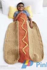 Yarnspirations - Bernat Design Studio - Hot Doggin Snuggle Sack - Free