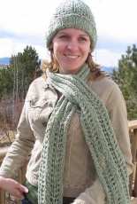 Moss Rock Lace Scarf and Hat Set by Kathy North -Free