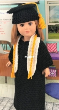 Adoring Doll Clothes - Pamela Barton - Graduation Cap and Gown