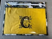 Vinyl Panel Project bag with embroidery motif
