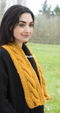 Easy Cabled Scarf by Carly Waterman - Cascade Yarns - Free
