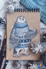 Animals in Sweaters - Polar Owl by Ekaterina Gafenko and Mila Vozhd