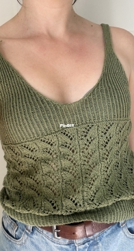 Genova Basil Top by Celinette Knits - English, French - Free