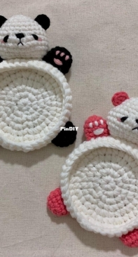 Mongleinae Crochet - Crochet  panda coaster