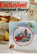 Christmas Card - Kitty and Robin by Margaret Sherry from Cross Stitch Crazy 171